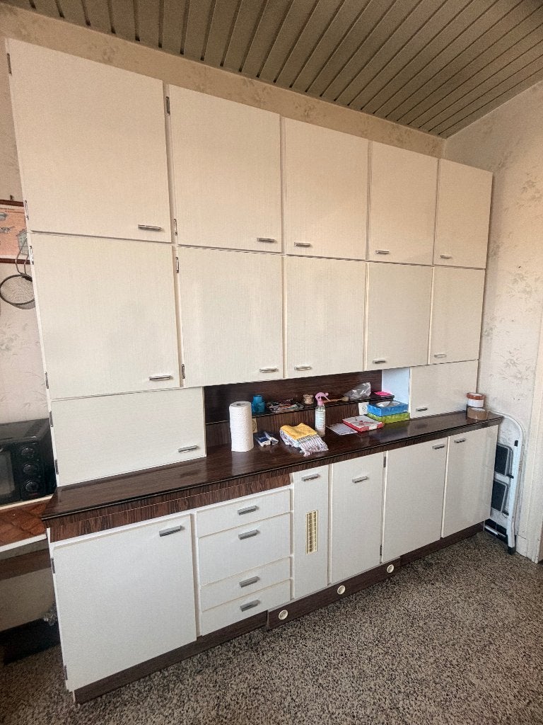 Vintage , grand meuble de cuisine en Formica 120€, Maison & Meubles, 200 cm ou plus, Comme neuf, Enlèvement, 200 cm ou plus