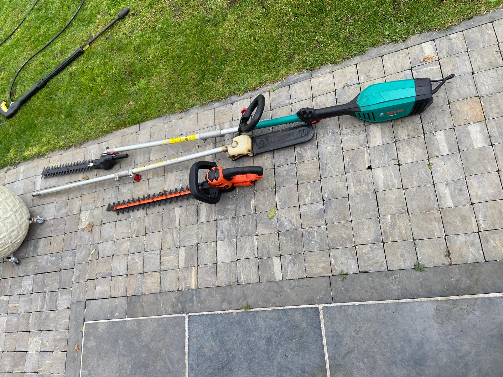 Heggenschaar en heggenschaar met steel, Tuin en Terras, Ophalen, Gebruikt, Elektrisch