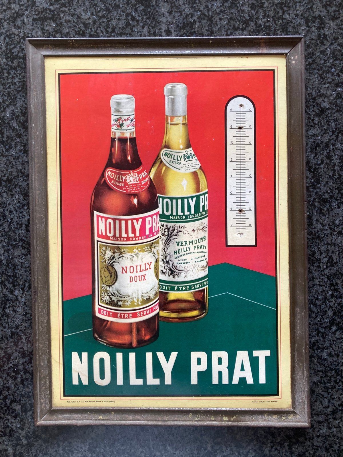Noilly Prat Vermouth glacoide oud, Ophalen of Verzenden, Zo goed als nieuw, Reclamebord