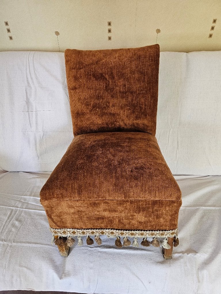 Fauteuil (Chauffeuse), Maison & Meubles, Moins de 75 cm, Chauffeuse ancienne de boudoir, Comme neuf, Enlèvement