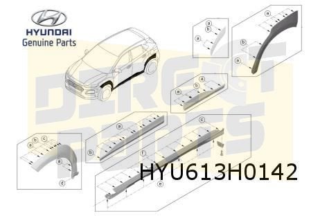 Hyundai Kona (11/17-2/23) (Hybrid / ICE) Dorpellijst Rechts, -, Verzenden, -, Nieuw