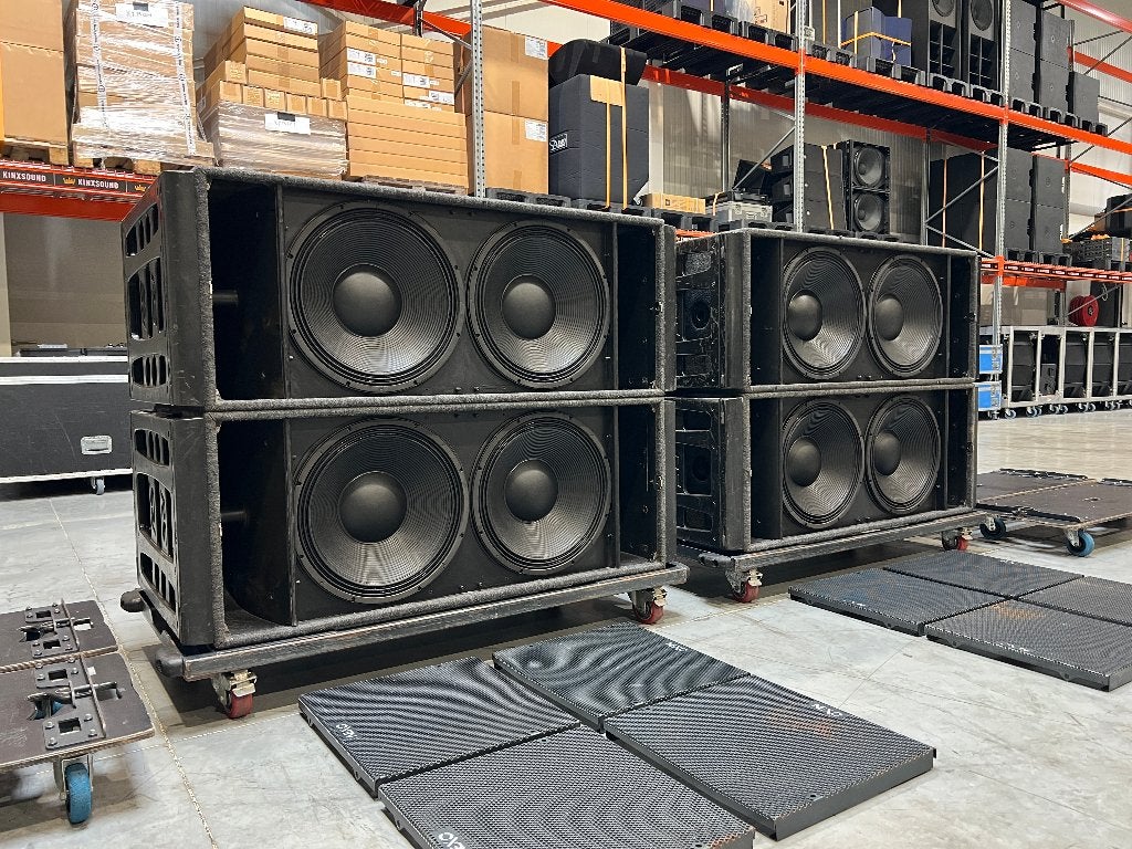 2x Nexo RS18C 2x18" 146dB sub + dolly + 2x wheel board, Ophalen of Verzenden, Gebruikt, 150 watt of meer, Subwoofer
