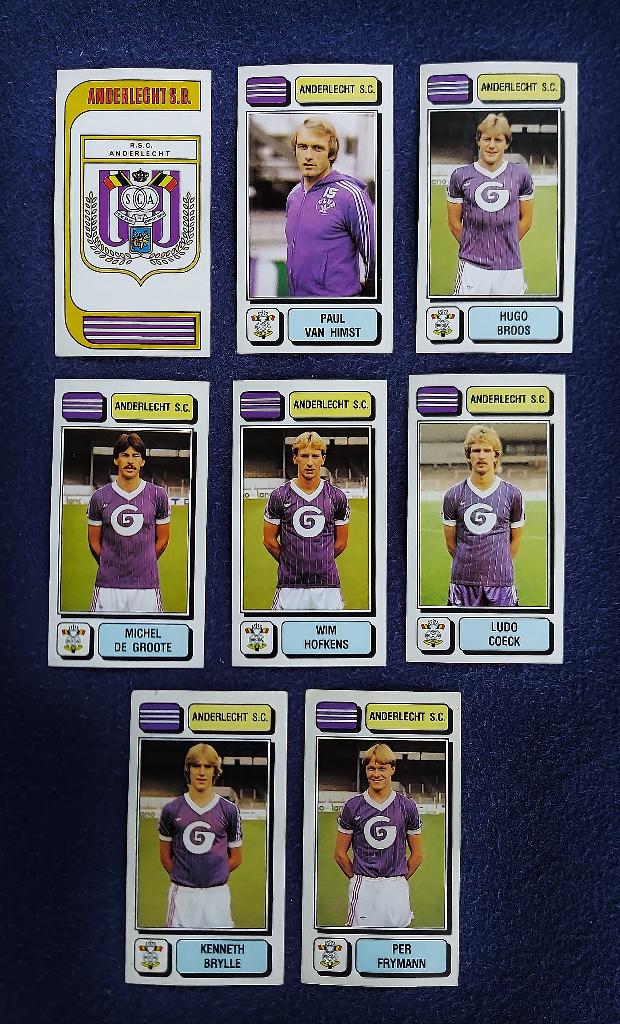 8 versch. Panini stickers voetbal ' FB 1983 - Anderlecht ', Ophalen of Verzenden, Nieuw, Poster, Plaatje of Sticker