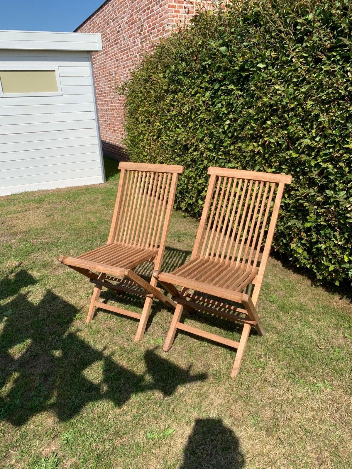 2 tuinstoelen, Tuin en Terras, Ophalen, Zo goed als nieuw, Hout