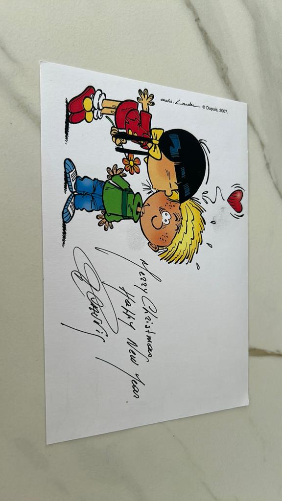 Laudec cauvin kerstkaart  2007 gesigneerd, Verzamelen, Ophalen of Verzenden, Zo goed als nieuw