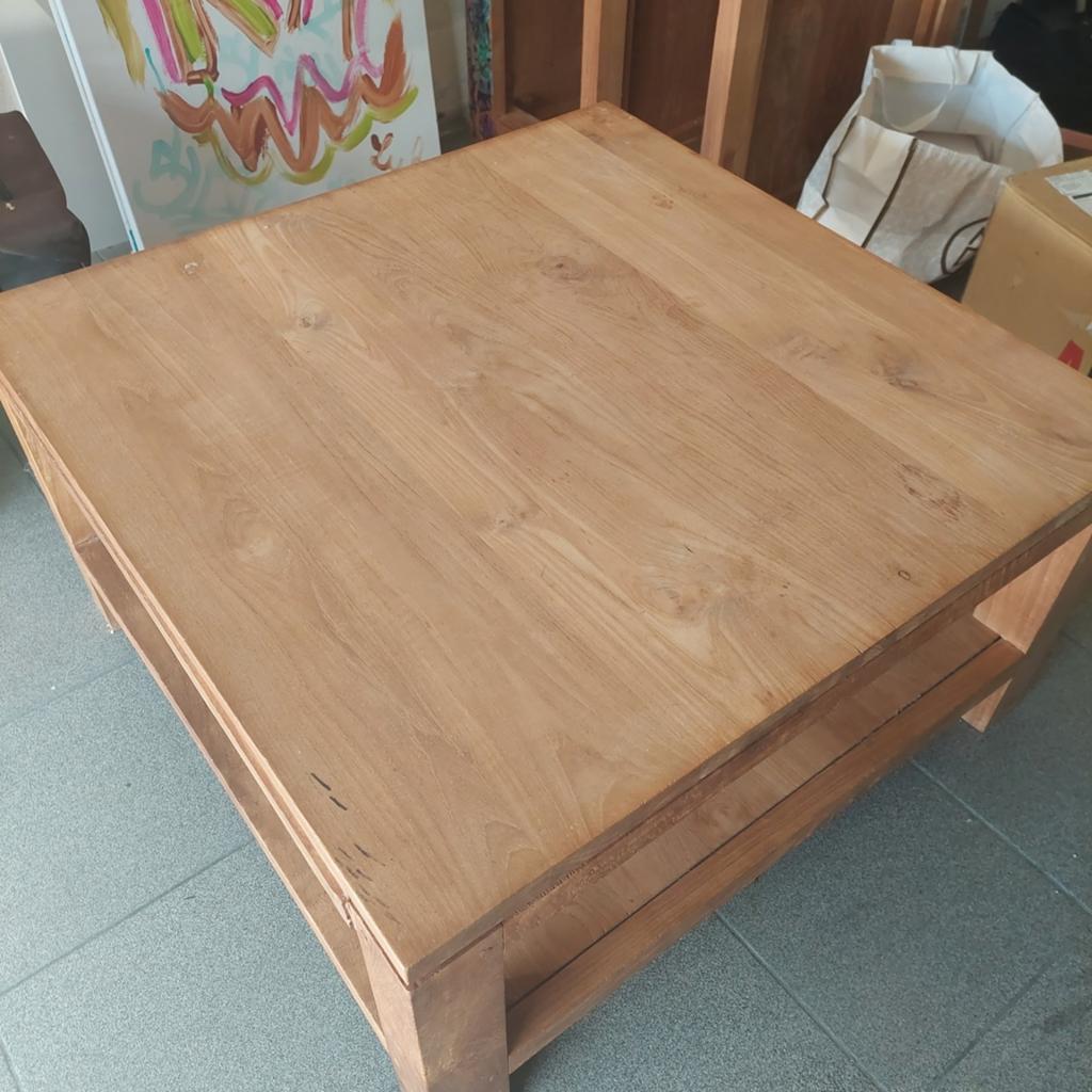 Salontafel massieve teak 80x80x42, Huis en Inrichting, Tafels | Sidetables, Ophalen