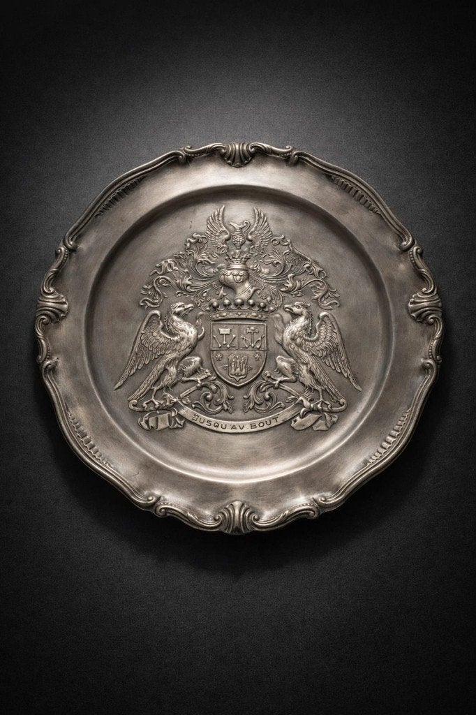 Grande assiette héraldique des Potstainiers Hutois, Enlèvement