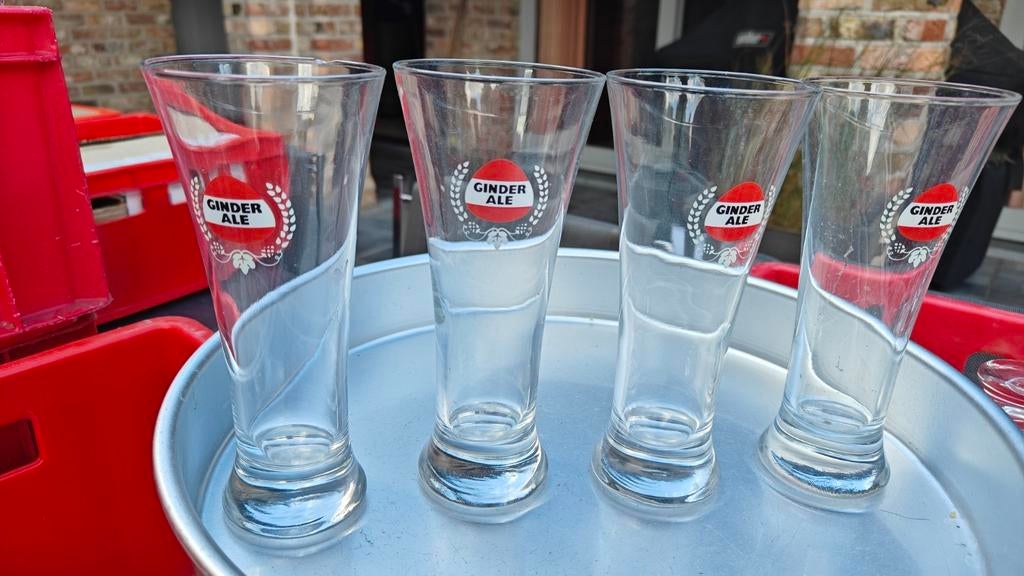 ginder Ale bierglazen 9 stuks, Ophalen, Zo goed als nieuw