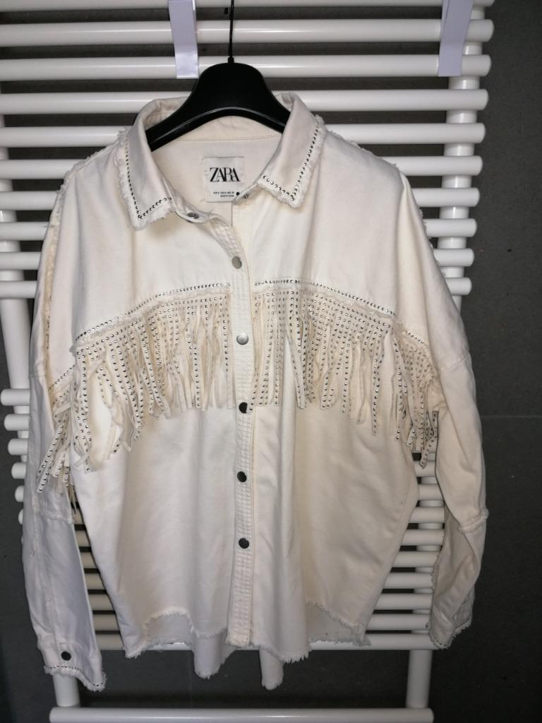 jasje vestje met kwastjes cowboy stijl Zara maat M, Maat 38/40 (M), Wit, Ophalen of Verzenden, Zo goed als nieuw