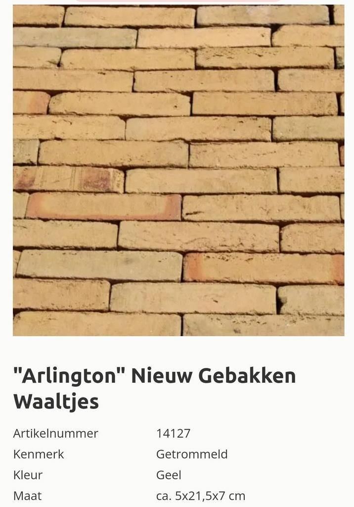 Arlington Nieuw Gebakken Waaltjes Geel ca.5x21,5x7cm, Ophalen