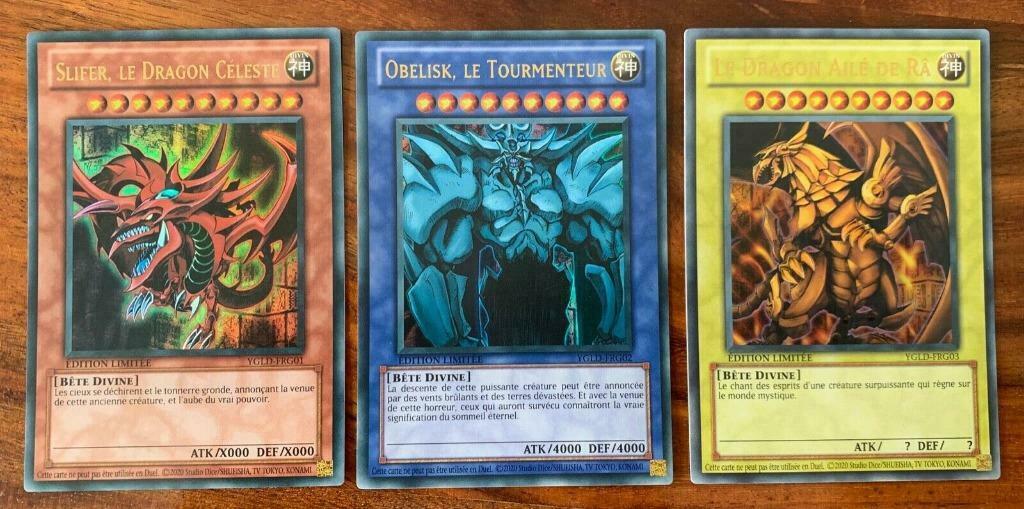 Yu-gi-oh  Lot des 3 Dieux Egyptiens  Slifer, Obelisk et Ra, Hobby & Loisirs créatifs, Jeux de cartes à collectionner | Yu-gi-Oh!
