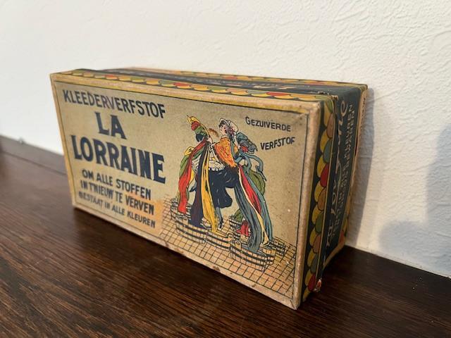 Oude verpakking van La Lorraine, klederverfstof, Antiek en Kunst, Ophalen
