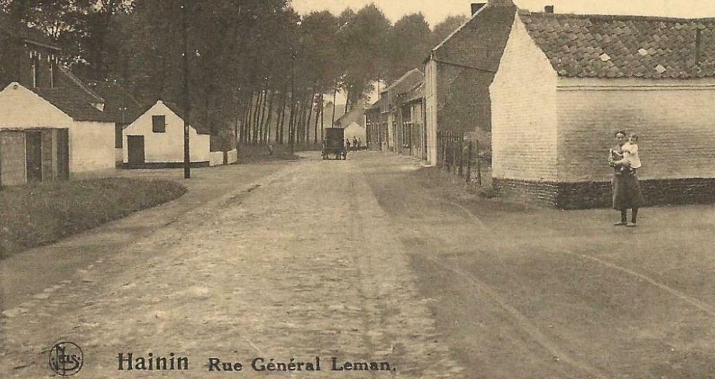 Carte Postale Hainin – Rue Général Leman (avec attelage), Ophalen of Verzenden, Gelopen, Henegouwen