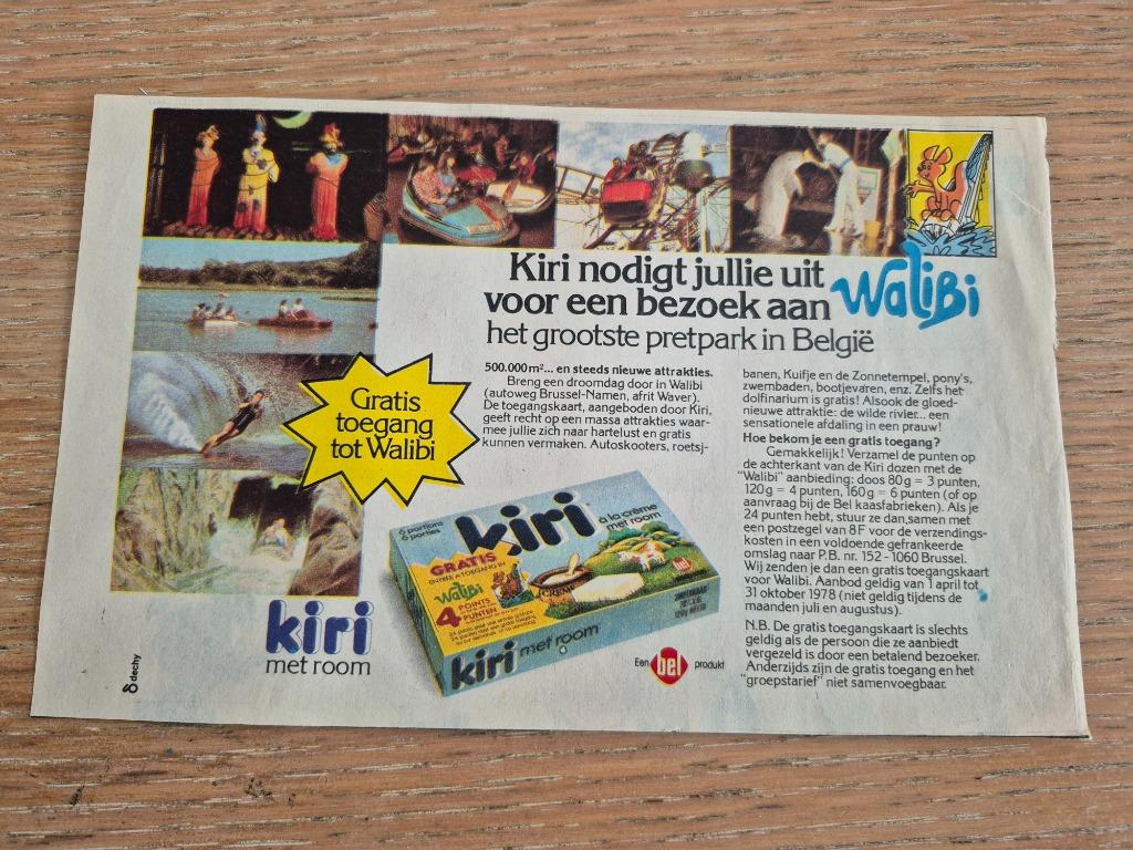 oude reclame Walibi Kiri, Enlèvement ou Envoi, Comme neuf, Autres types