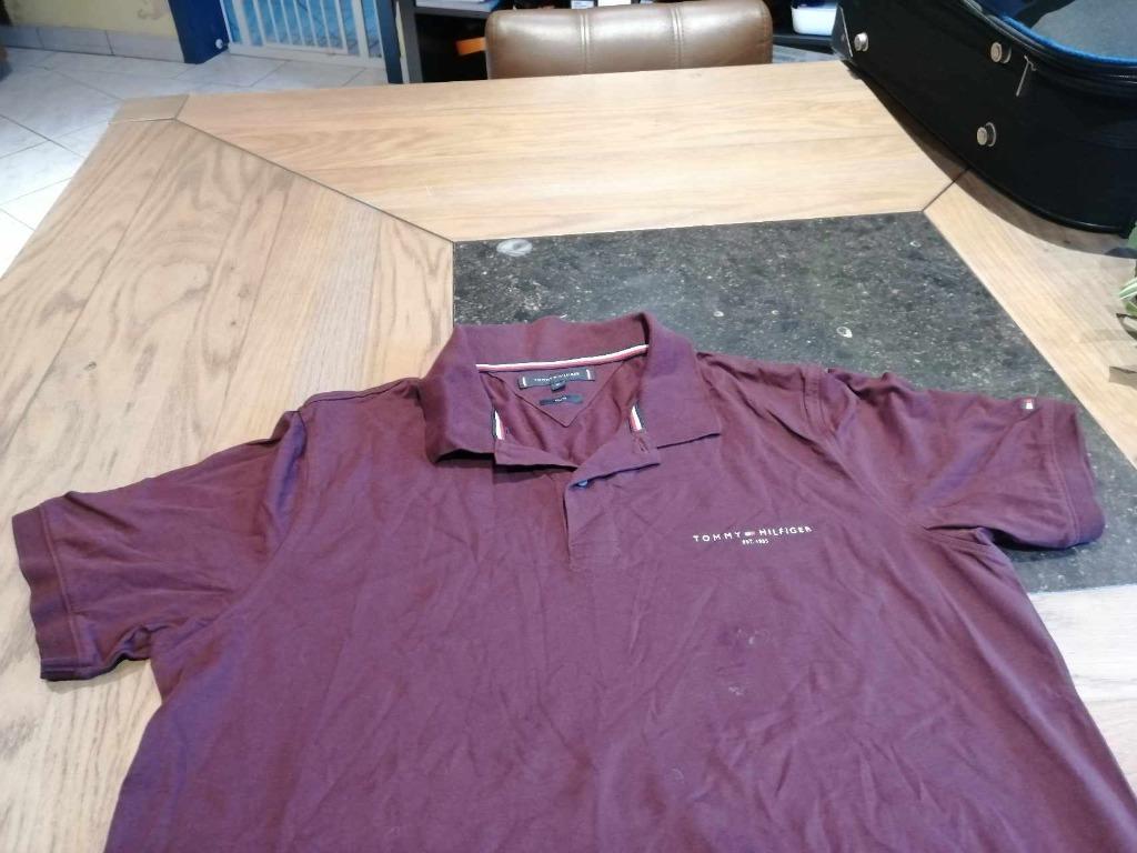 POLO  BORDEAU MERK TOMMY HILFIGER - MAAT XL, Kleding | Heren, Polo's, Ophalen of Verzenden, Gedragen, Maat 56/58 (XL), Tommy hilfiger