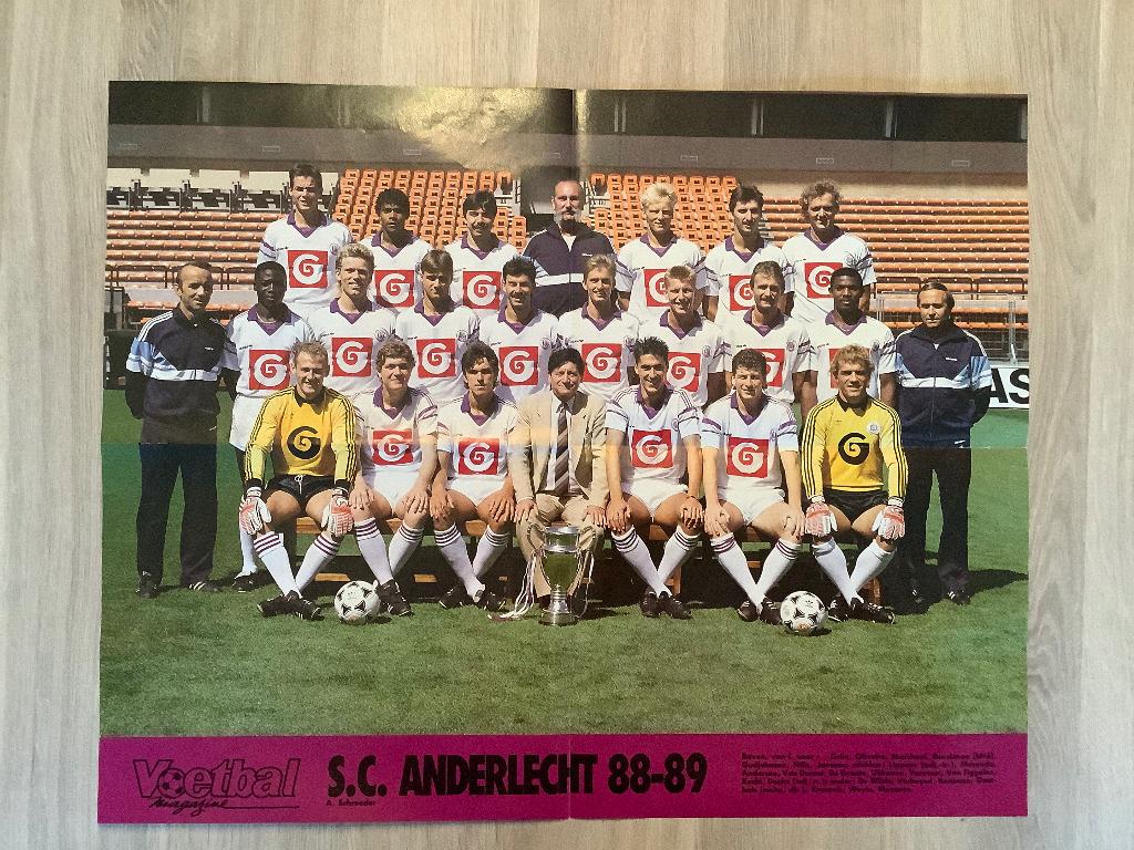 Grote Poster RSC Anderlecht 1988-1989, Enlèvement ou Envoi, Comme neuf, Affiche, Image ou Autocollant
