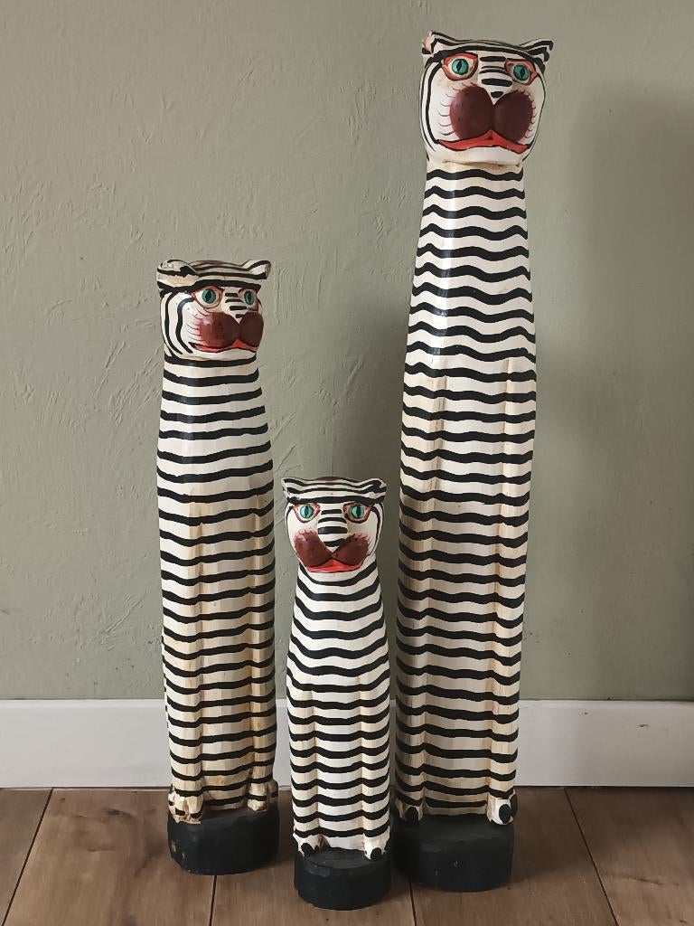 Vintage houten katten, Antiek en Kunst, Ophalen of Verzenden
