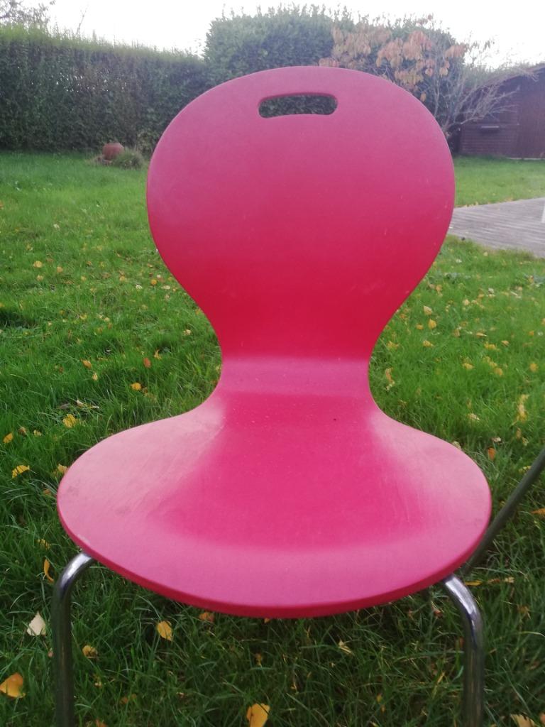 Chaises de couleur rouge., Rouge, Enlèvement ou Envoi, Deux, Utilisé