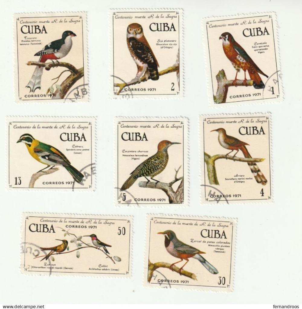 CUBA TIMBRES 1971 N 1540 - 1547 OISEAUX VOGELS BIRDS OBLITE, Enlèvement ou Envoi, Affranchi, Animal et Nature