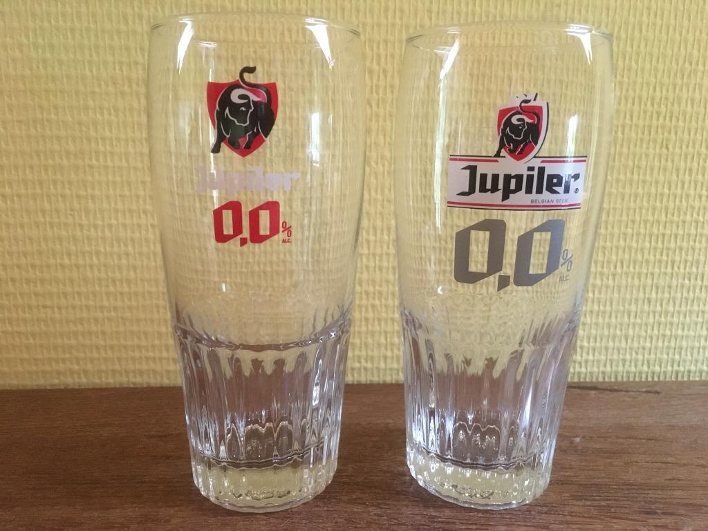 2 glazen Jupiler 0.0%, Verzamelen, Biermerken, Ophalen of Verzenden, Nieuw, Glas of Glazen, Jupiler