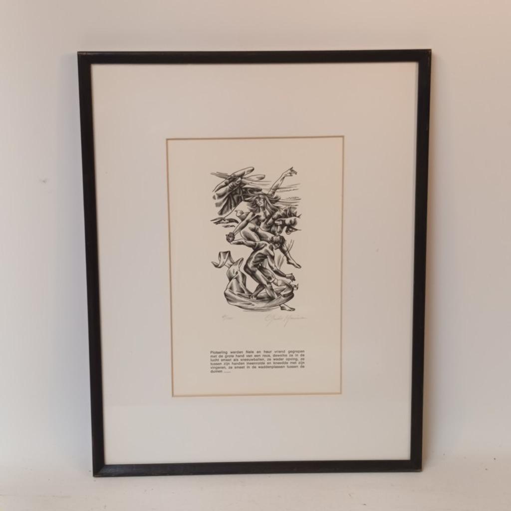 Guido Mariman (1948) - houtgravure, Antiek en Kunst, Ophalen of Verzenden