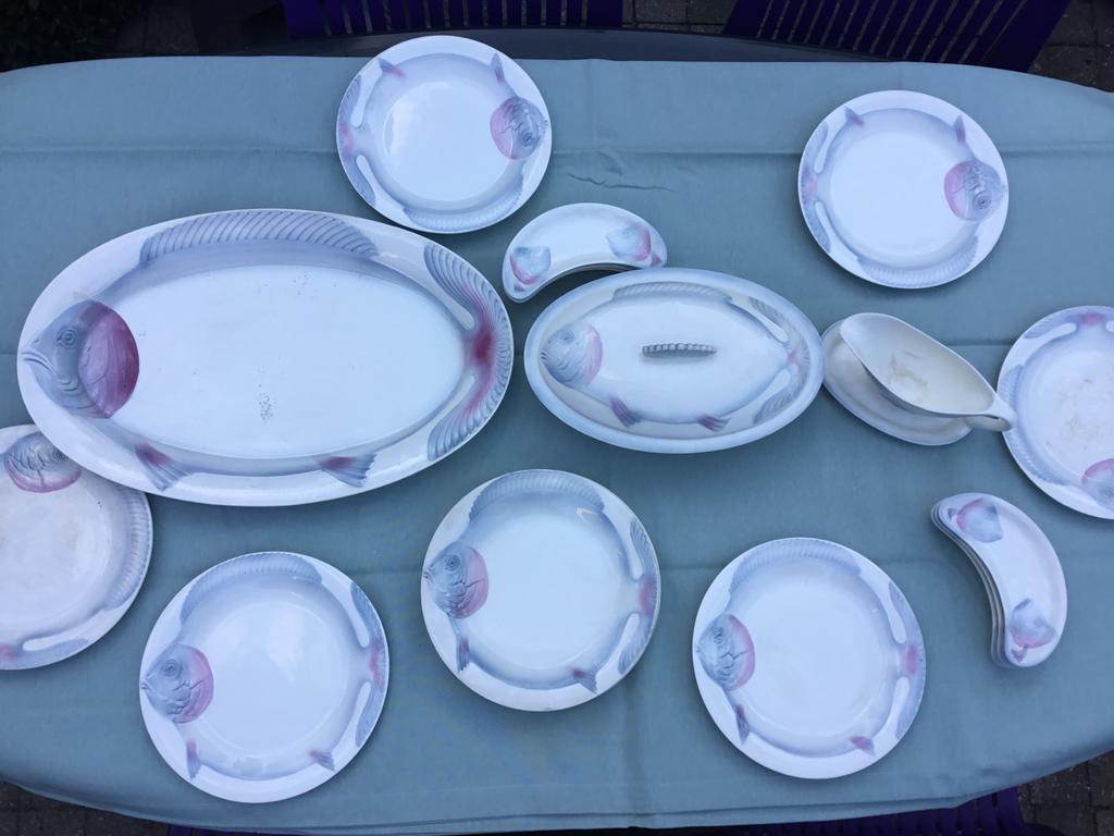 Art Deco servies voor visgerechten, Antiek en Kunst, Ophalen of Verzenden