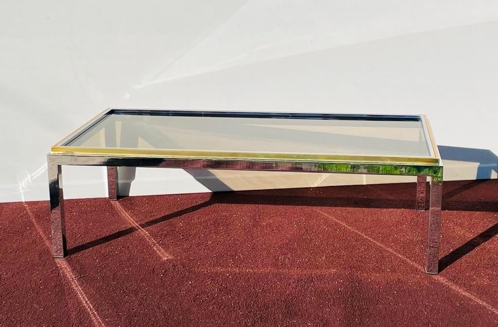 Salontafel Belgochrom * Hollywood Regency * Vintage 70s, Huis en Inrichting, Gebruikt, Vintage Hollywood Regency, Ophalen of Verzenden