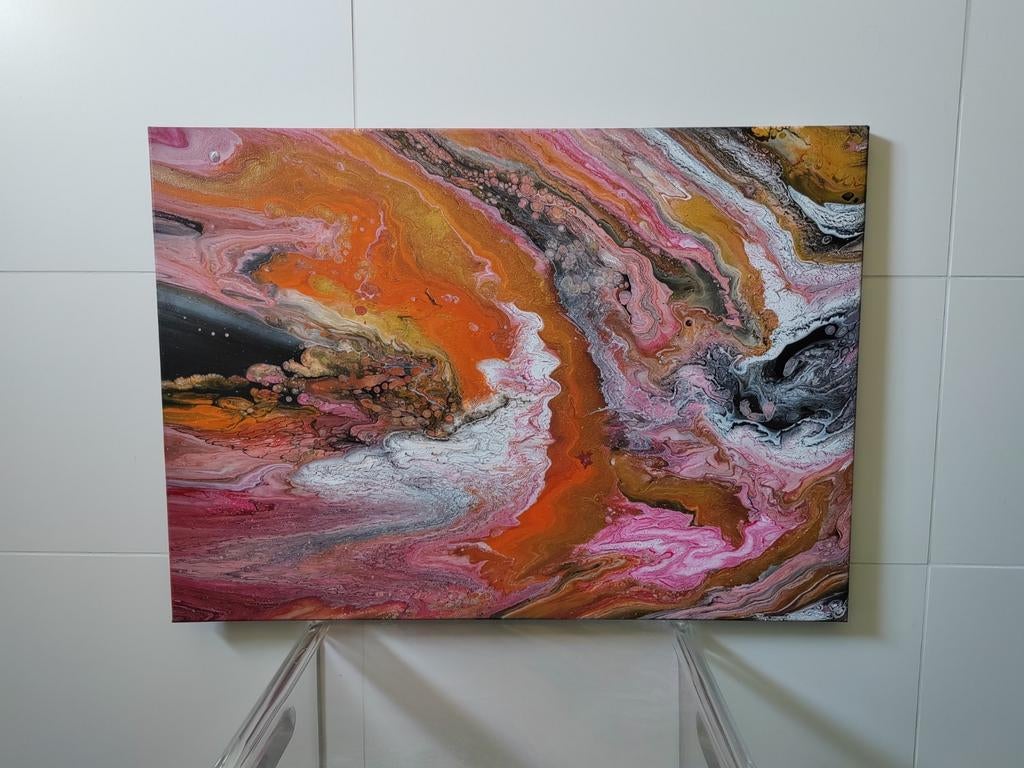 Acryl pouring canvas 70 /50cm, Ophalen of Verzenden