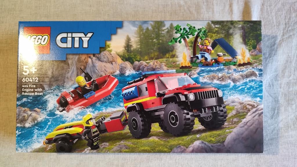 Lego City 60412 – 4x4 brandweerauto met reddingsboot, Ophalen of Verzenden, Nieuw, Complete set, Lego