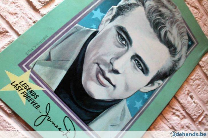 Foto van James Dean in blech, Ophalen of Verzenden