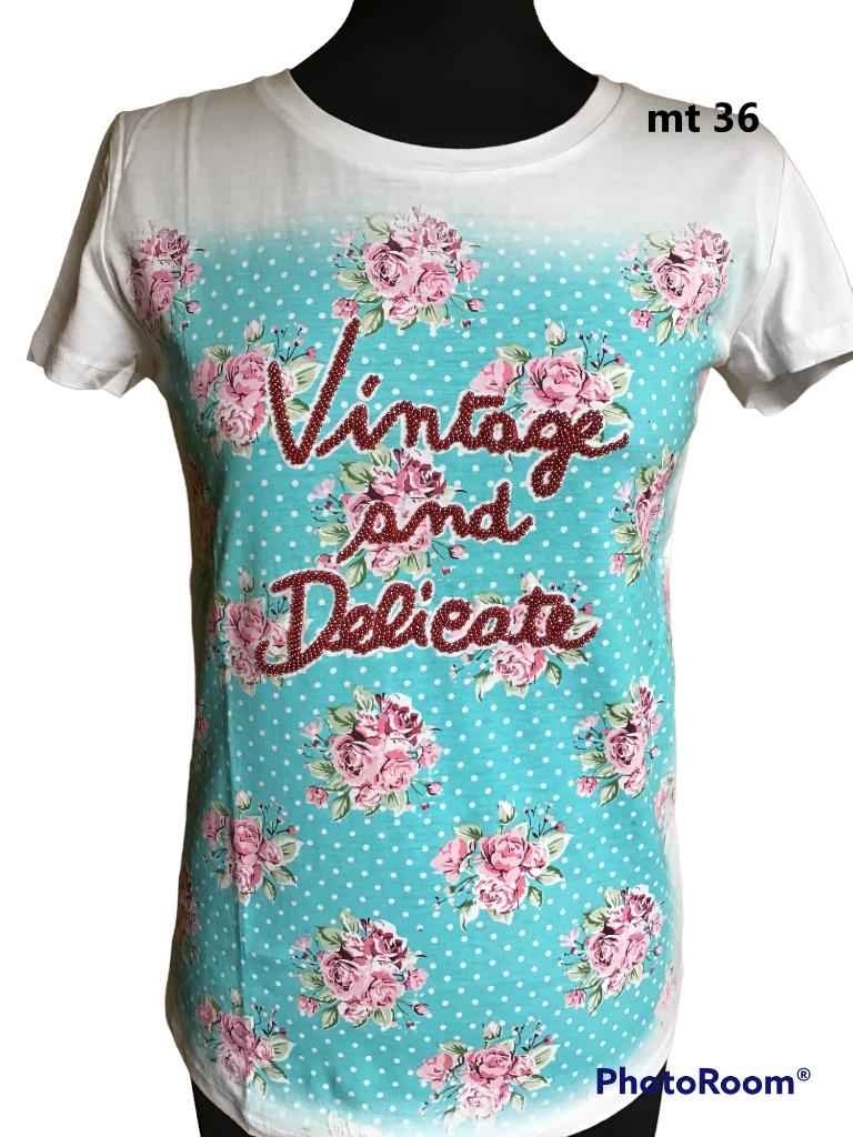tshirt Very Simple vintage mt 36, Kleding | Dames, Wit, Ophalen of Verzenden, Zo goed als nieuw, Korte mouw