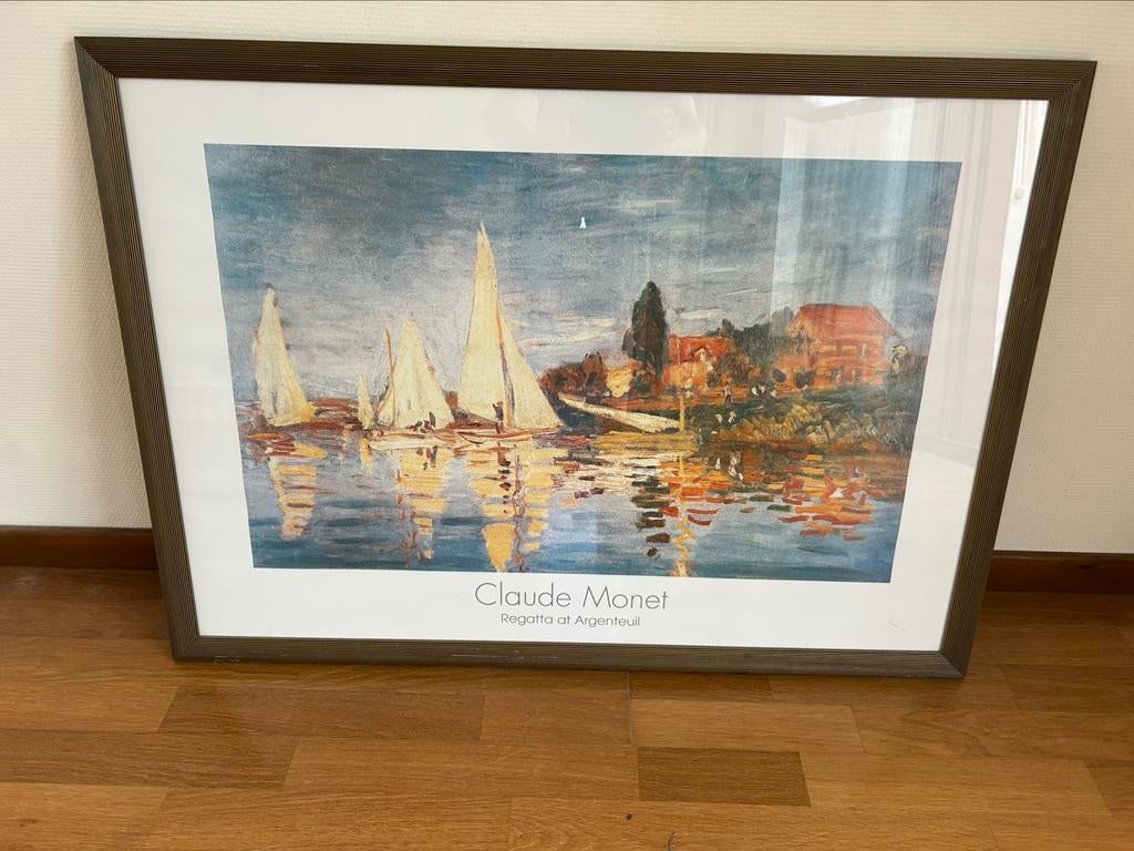 Monet Regatta at Argenteuil, Huis en Inrichting, Ophalen, Gebruikt, 50 tot 75 cm, Print