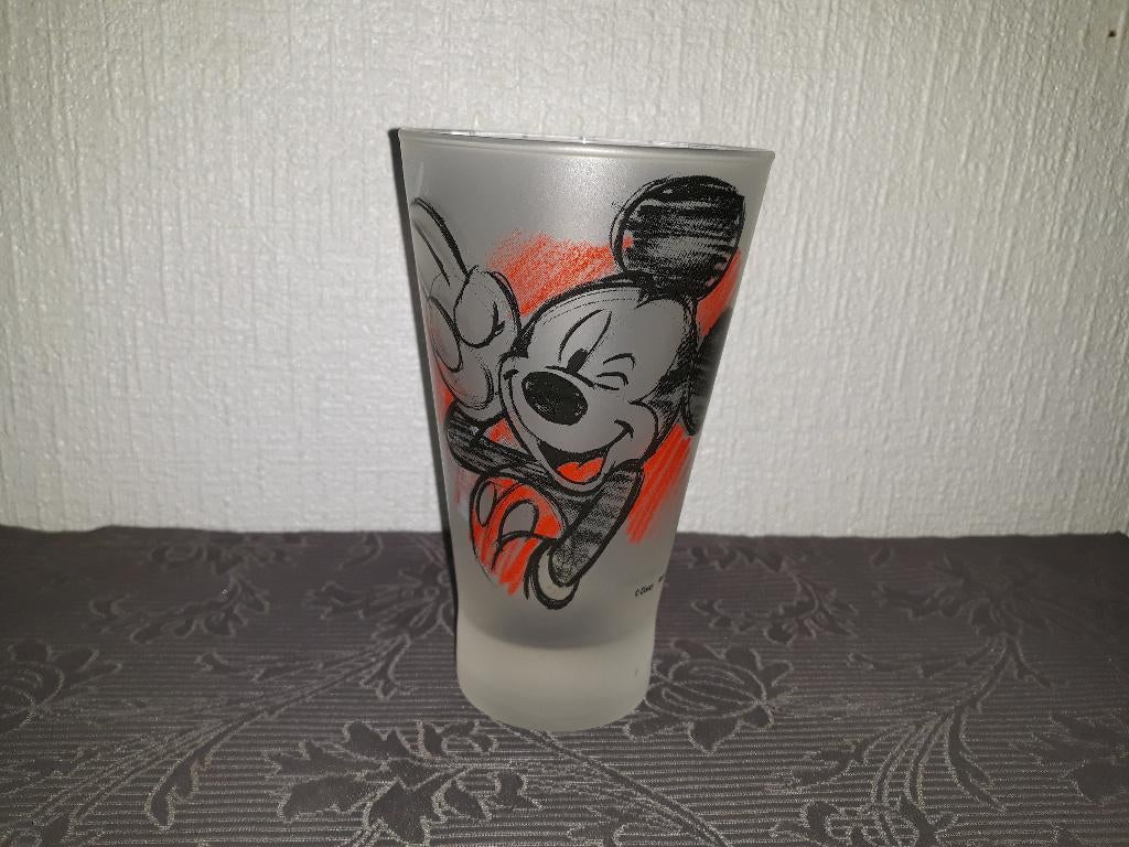 Mickey Mouse glas, Verzamelen, Ophalen of Verzenden, Mickey Mouse, Zo goed als nieuw, Servies