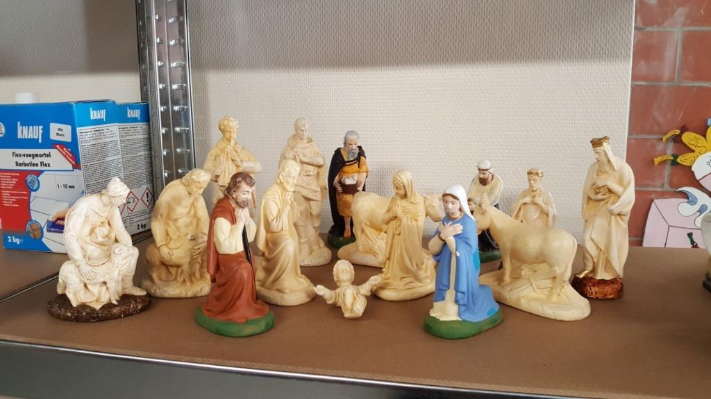creche, krippe, christmas, kerststal beelden, Antiek en Kunst, Ophalen of Verzenden