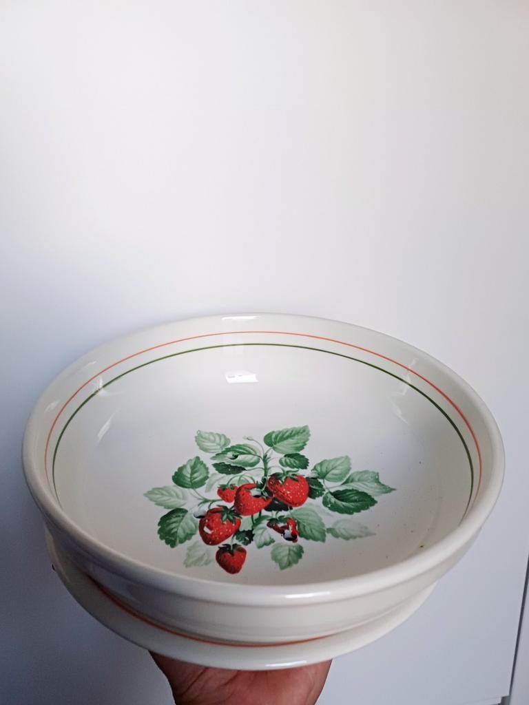 Vintage fruit uitlek schotel en onderbord, Ophalen of Verzenden