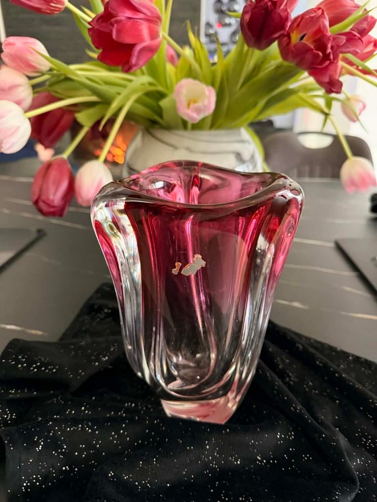 Vase rose val saint Lambert, Ophalen