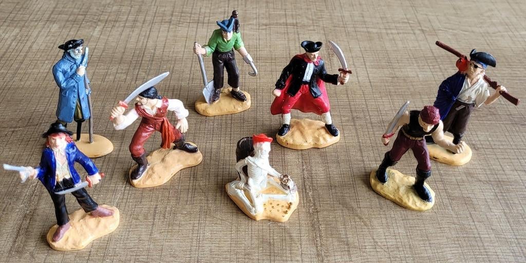 8 miniatuurfiguurtjes: Piraten, Verzamelen, Poppetjes en Figuurtjes, Ophalen of Verzenden, Gebruikt