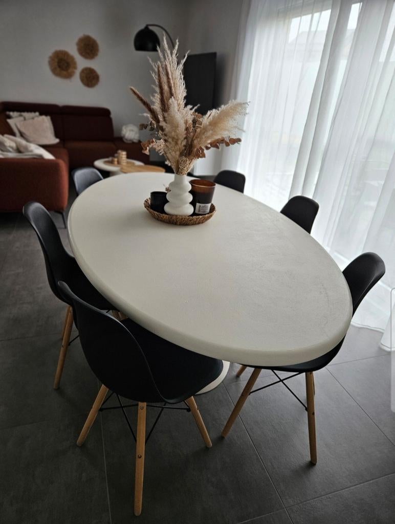 Table ovale en mortex  200 x 110 cm, Ovaal