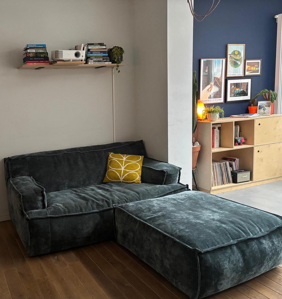 Sofa Barletta: 2-zits + hocker, Maison & Meubles, 100 à 125 cm, Loungebank, Comme neuf, Enlèvement
