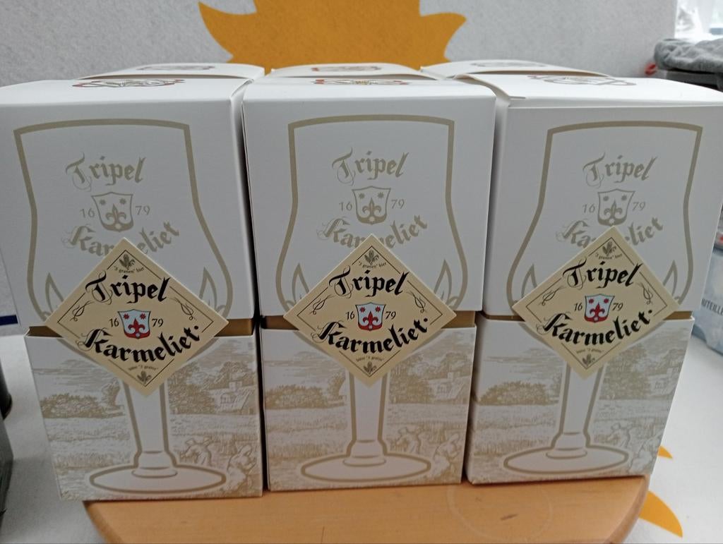 Glazen glas Tripel Karmeliet 33 CL in doos 3€ stuk, Enlèvement ou Envoi, Comme neuf, Verre ou Verres, Autres marques