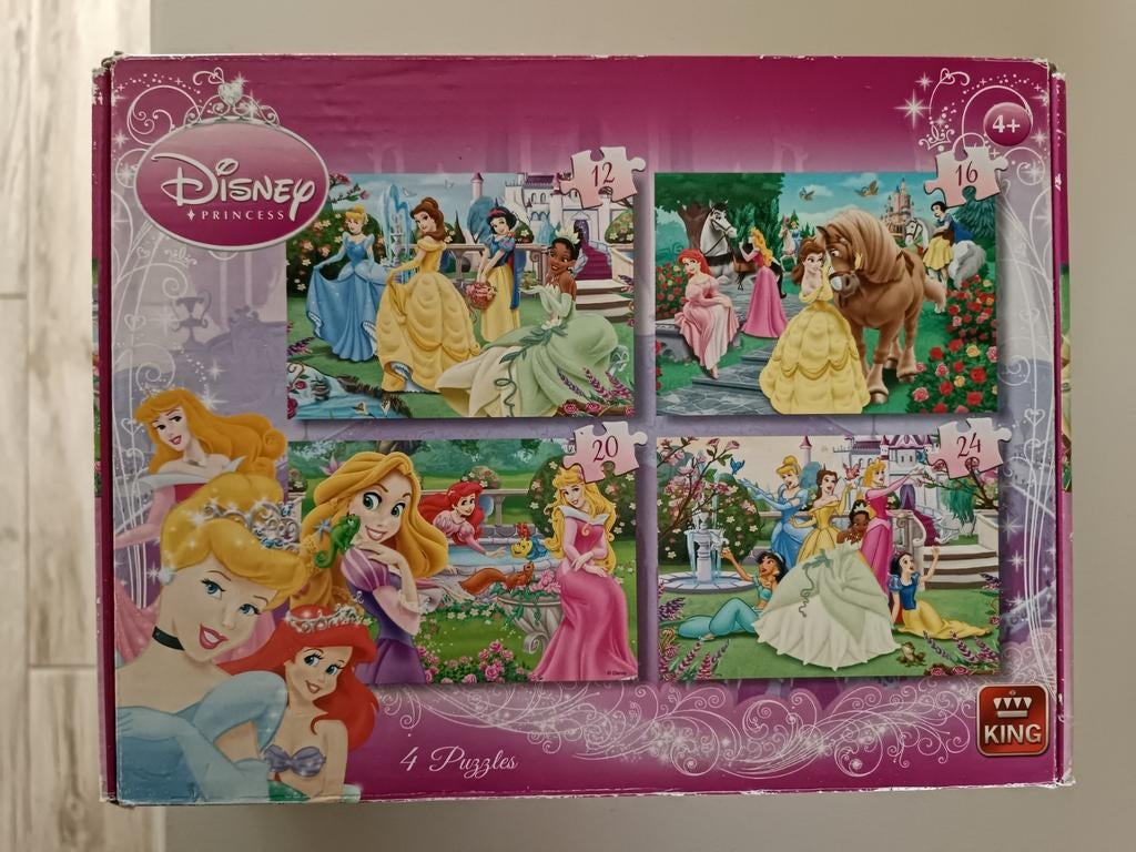 Doos met 4 Disney „Princess” King puzzels, Ophalen of Verzenden, Gebruikt