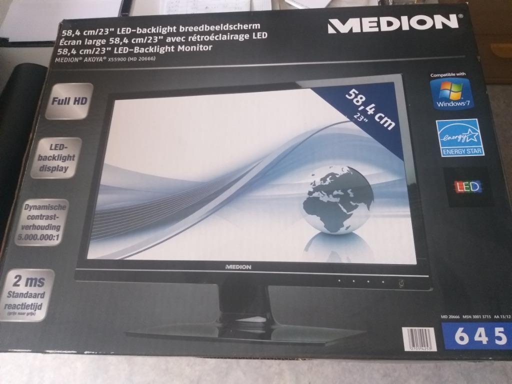 Nieuwe monitor Medion Akoya x55900 23 inch, Computers en Software, Monitoren, Ophalen, HD, Nieuw, 1 tot 2 ms