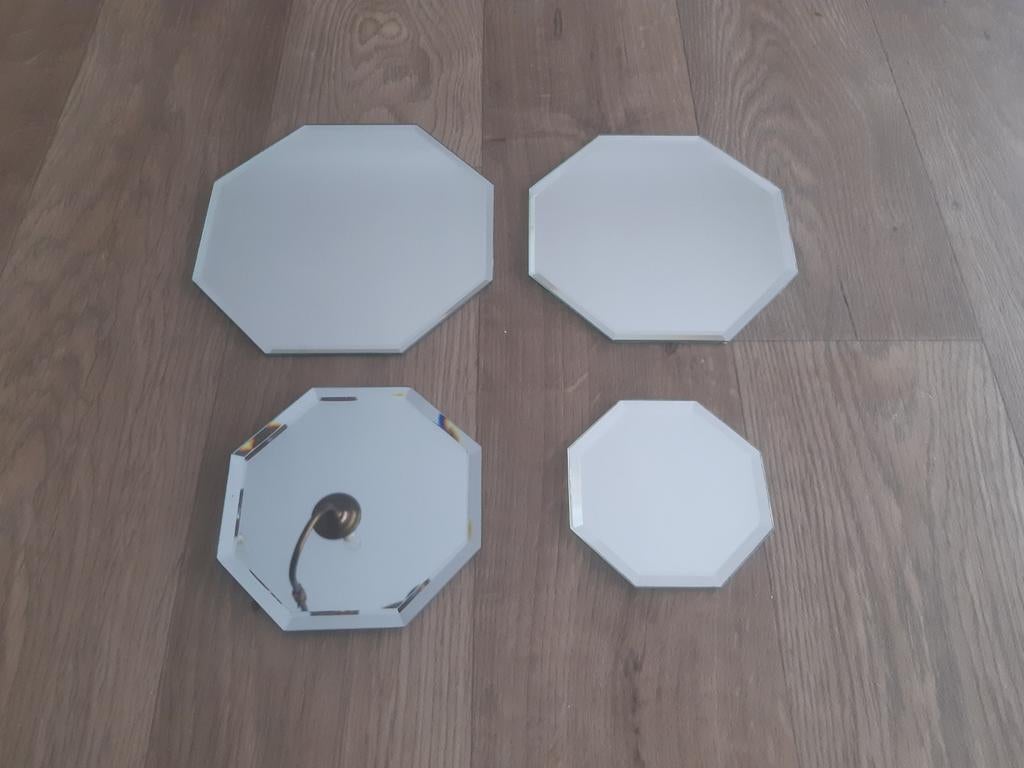 Set 4 Spiegeltjes voor swarovski of andere beeldjes, Verzamelen, Ophalen of Verzenden, Gebruikt