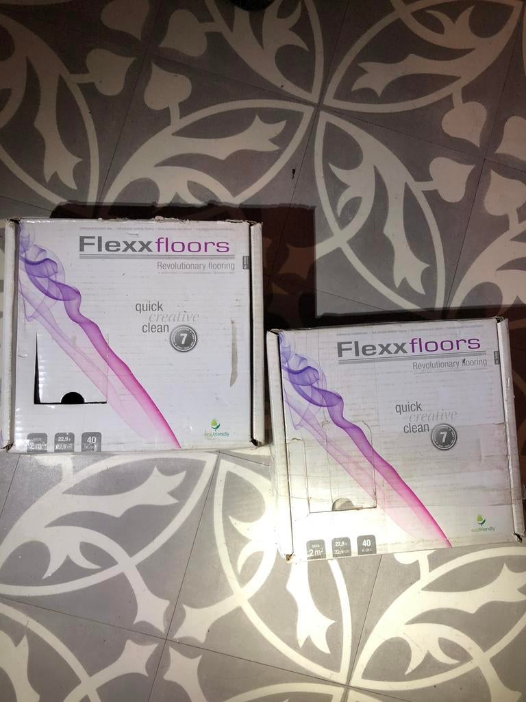 Flexxfloors vinyl tegel / plaktegel grijs wit motief, Doe-het-zelf en Bouw, Tegels, Ophalen, Nieuw