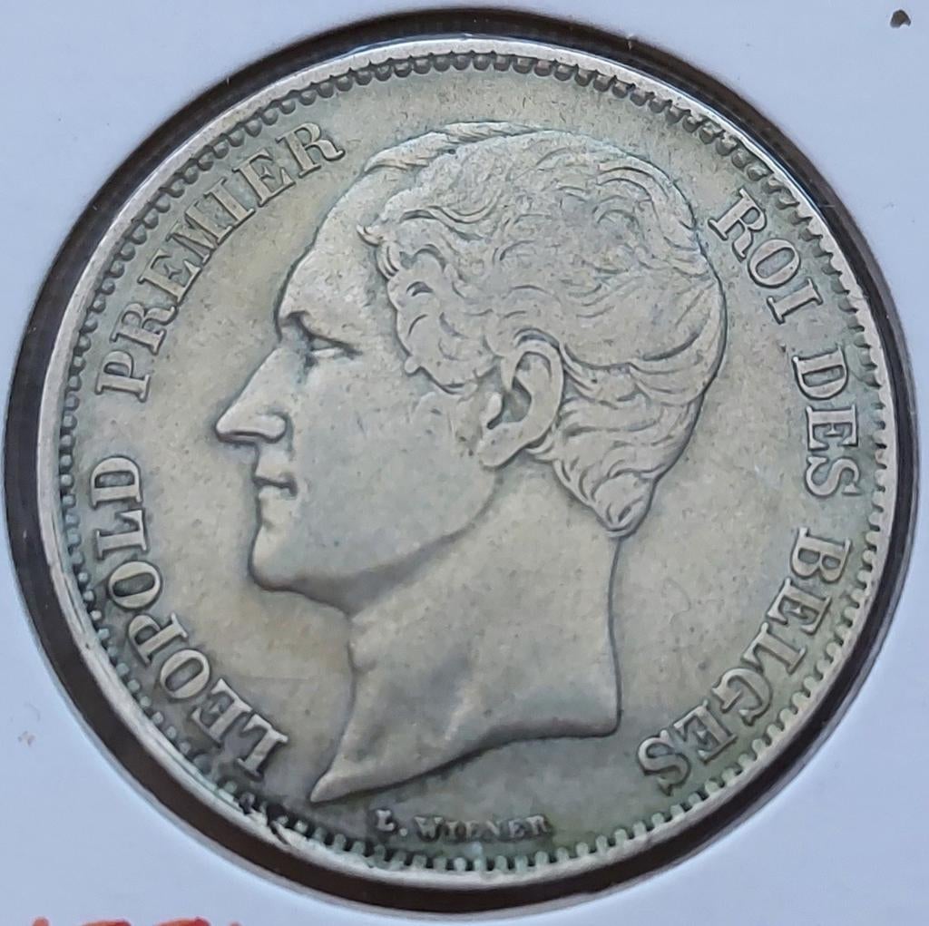 2½ Francs 1850 (groot hoofd) Leopold I / Zeldzaam !!, Ophalen of Verzenden, Losse munt, Zilver