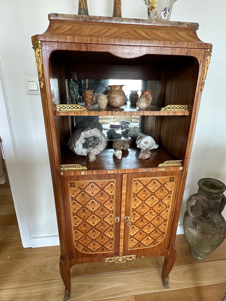 Antieke kast-etagere - mahoniehouten marqueterie - 19e eeuw, Ophalen