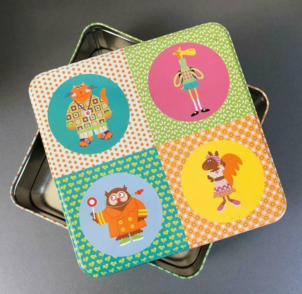Héma vierkante dieren blikken doos - 20,7 x 20,7 x 6 cm, Huis en Inrichting, Minder dan 50 cm, Ophalen of Verzenden, Zo goed als nieuw