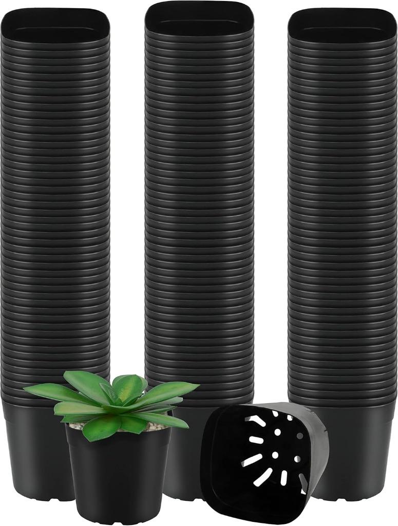 Lot de 150 petits pots en plastique LIVRAISON GRATUITE, Neuf, Moins de 25 cm, Carré, Synthétique