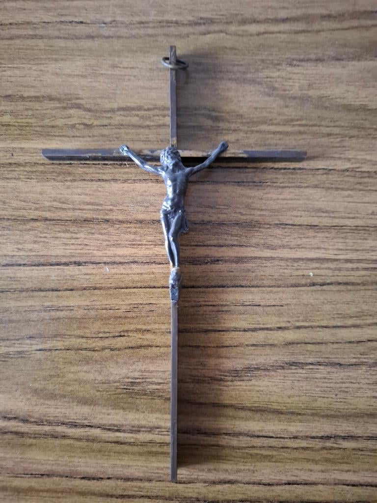Antiek bronzen kruisje, Antiek en Kunst, Antiek | Religieuze voorwerpen, Ophalen of Verzenden