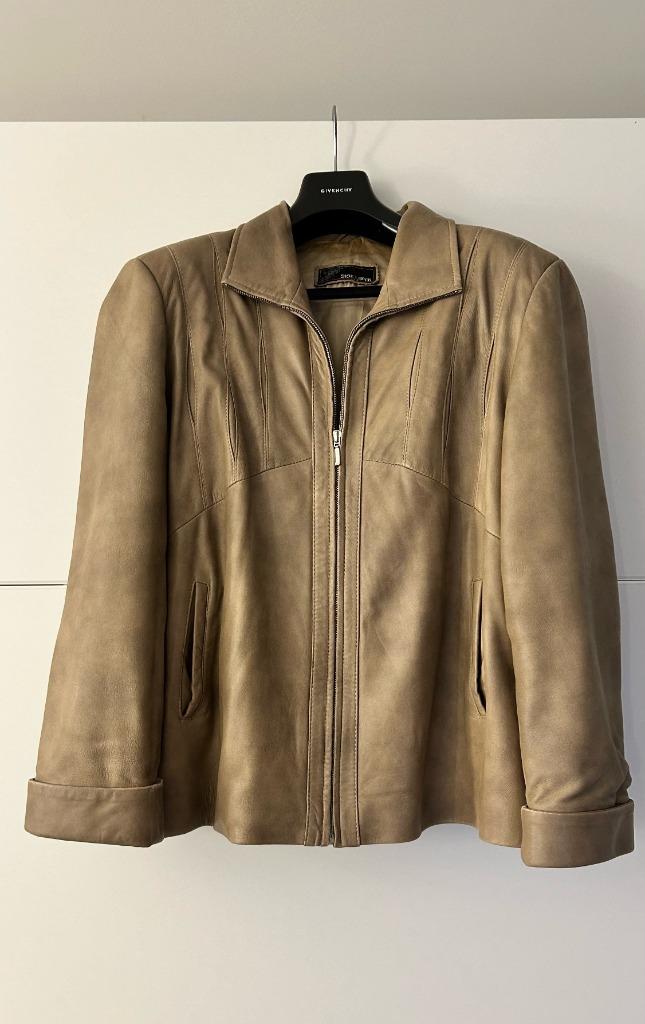 Side beige lederen vest, Taille 46/48 (XL) ou plus grande, Enlèvement ou Envoi, Beige, Comme neuf